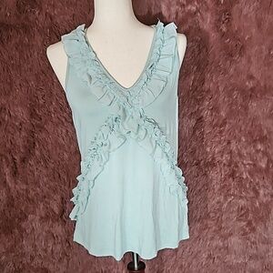 Cable & Gauge Women's Top  Crossover Ruffle V-Neck NWT
